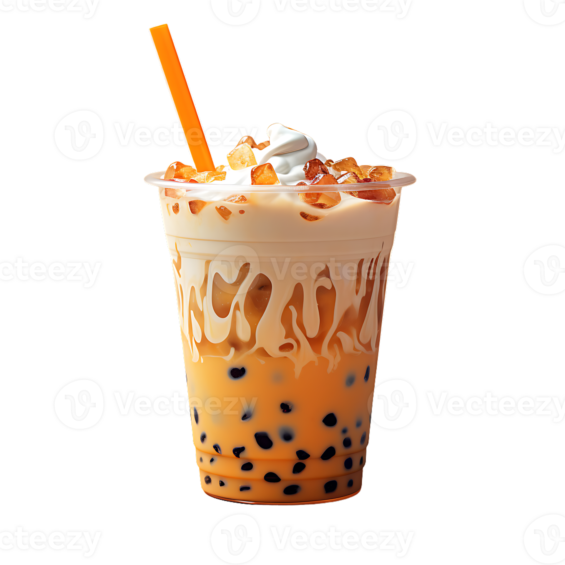 Brown sugar bubble boba drink. milk tea. perfect for drink catalog