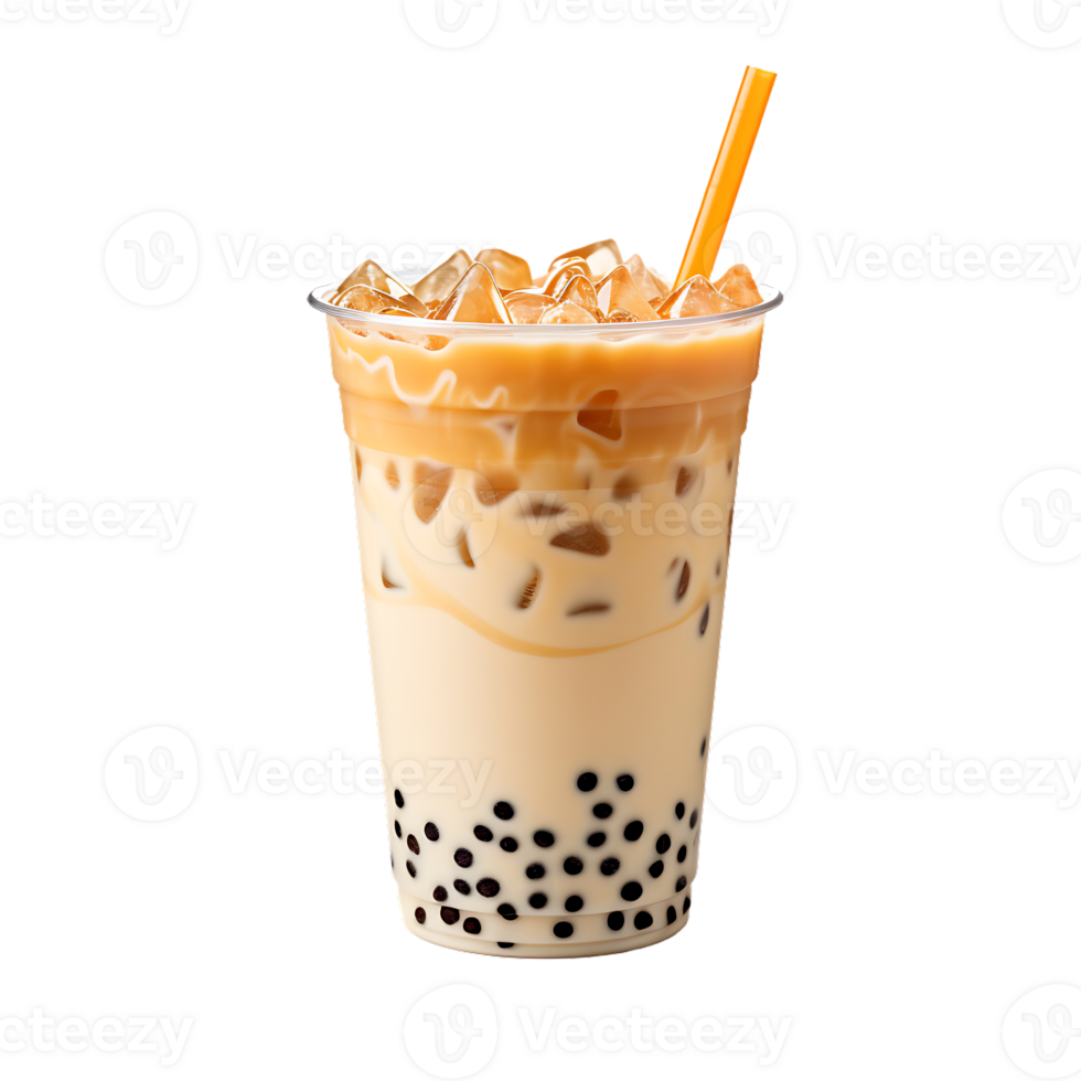 Brown sugar bubble boba drink. milk tea. perfect for drink catalog. ai