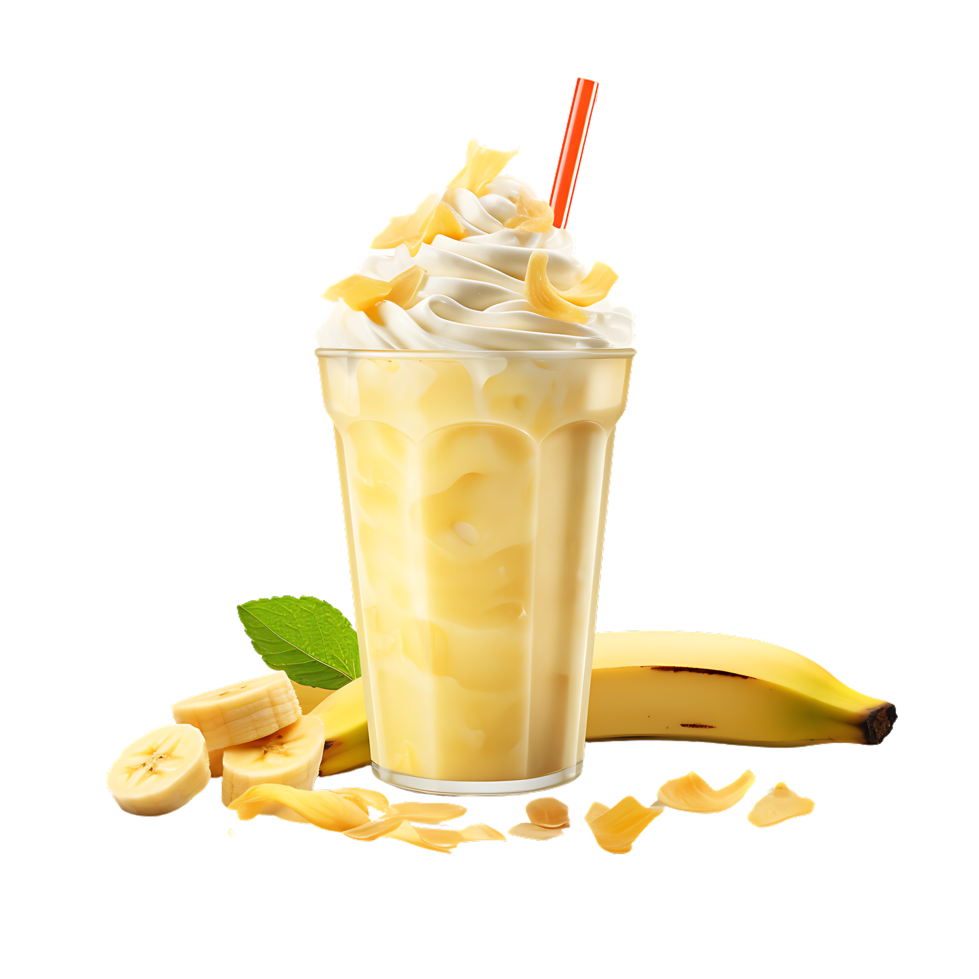 Banana Smoothie Cup with Straw Mockup - Free Download Images High Quality  PNG, JPG