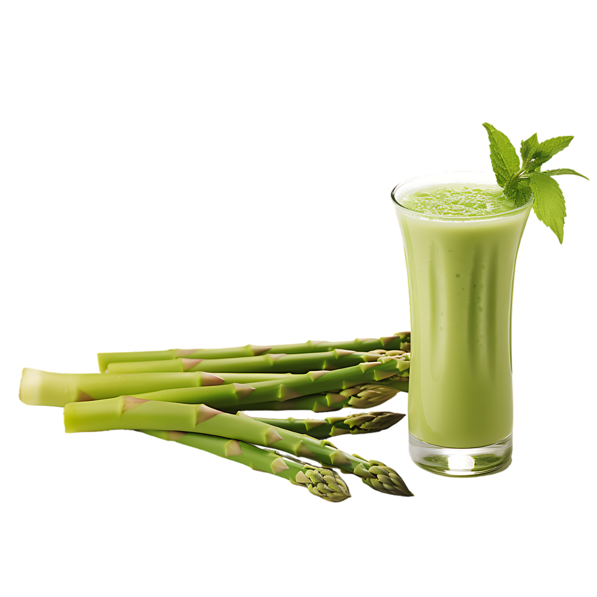 Closeup shot of an asparagus smoothie, perfect for drink catalog. ai