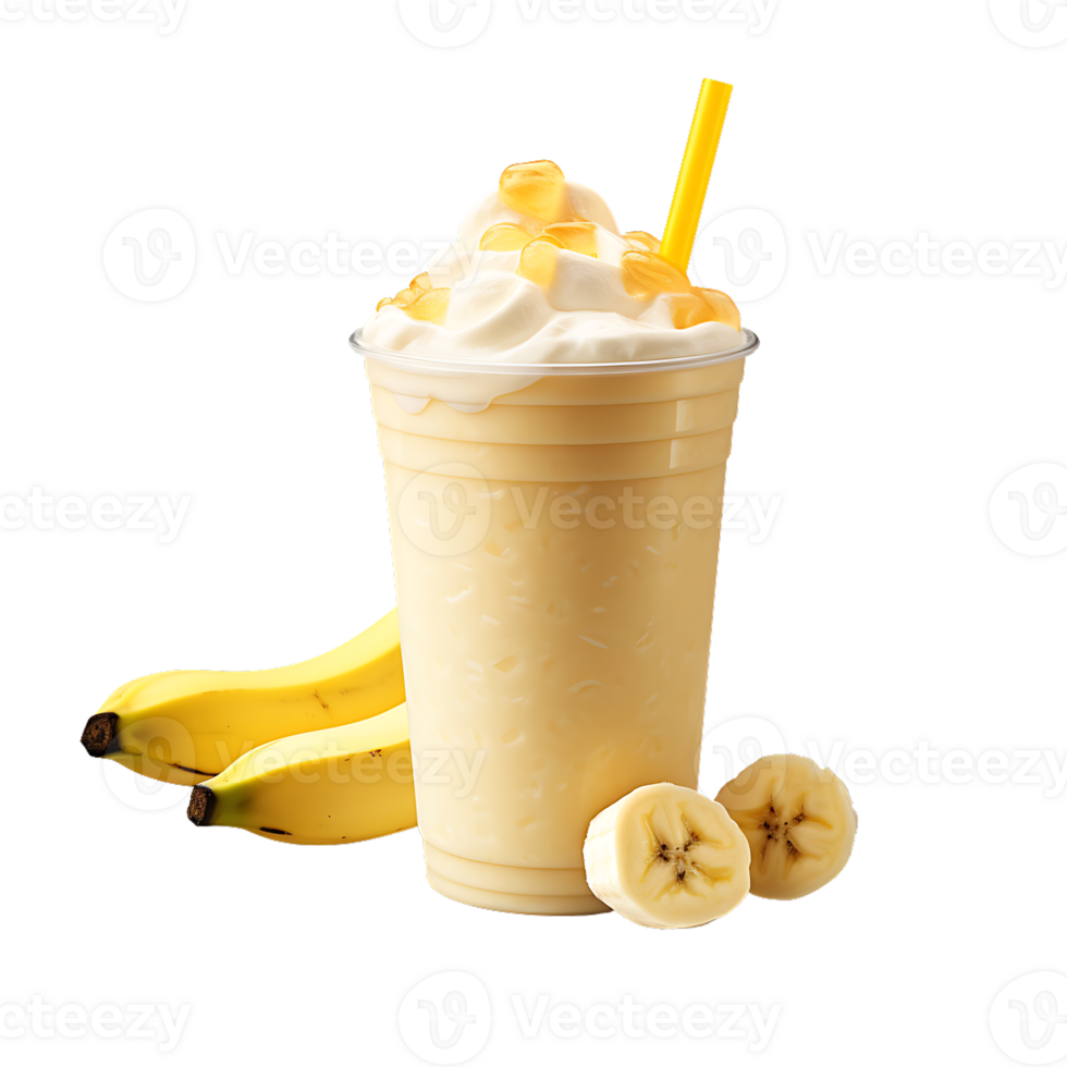 Closeup shot of an banana drink juice and smoothies, perfect for drink