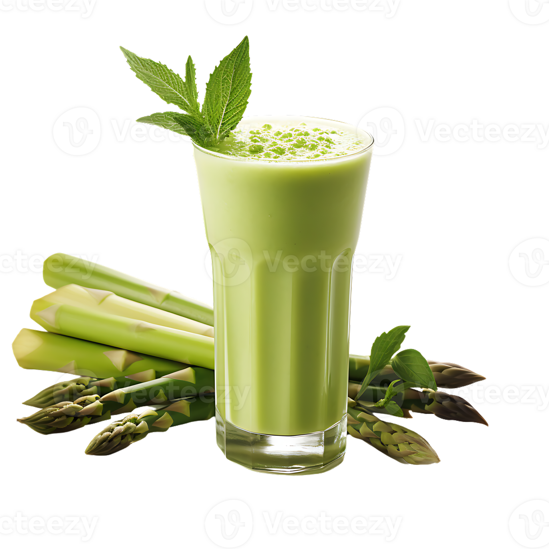 Closeup shot of an asparagus smoothie, perfect for drink catalog. ai