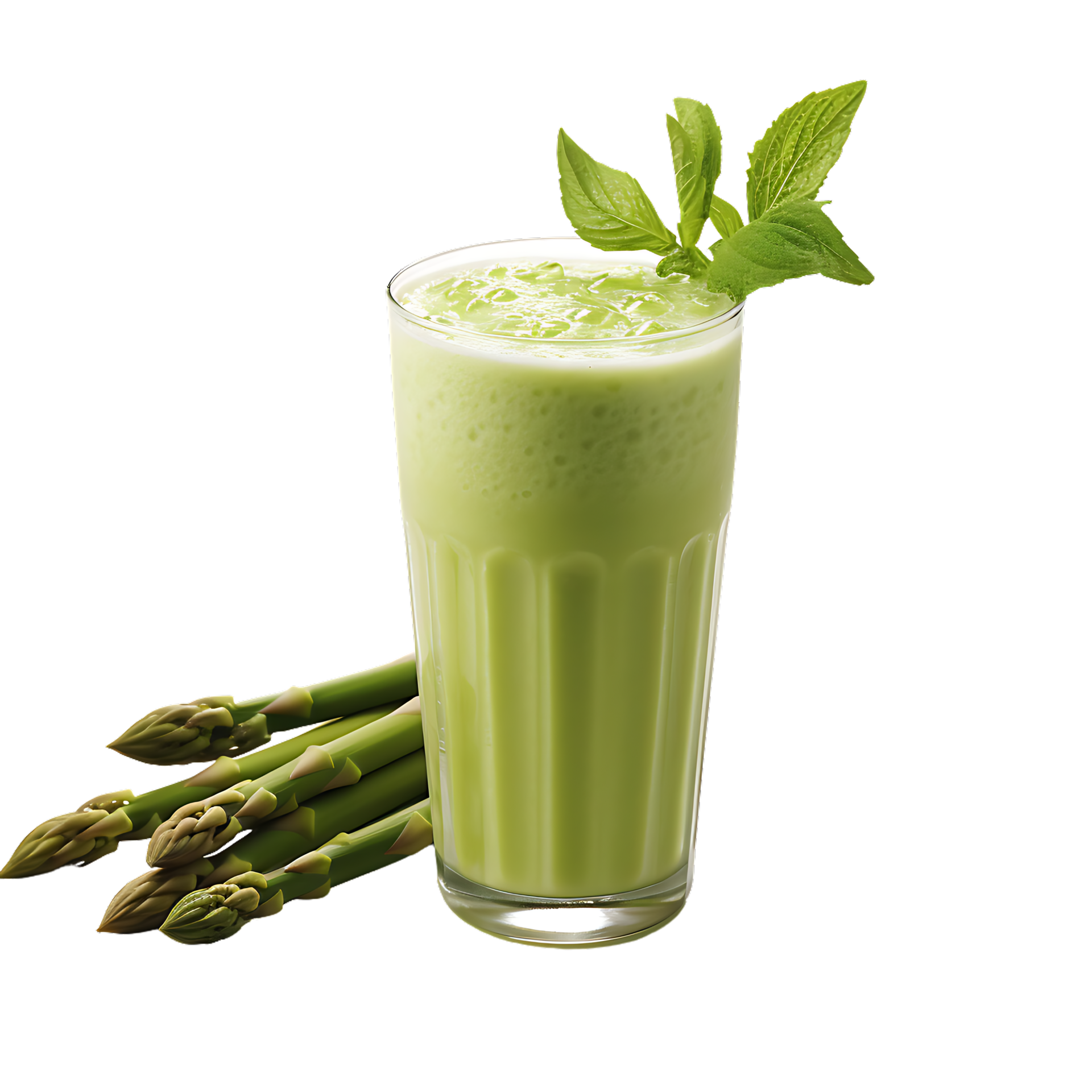 Closeup shot of an asparagus smoothie, perfect for drink catalog. ai