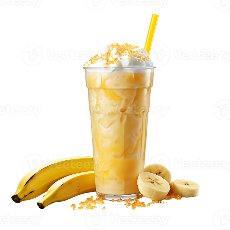 Closeup shot of an banana drink juice and smoothies, perfect for drink