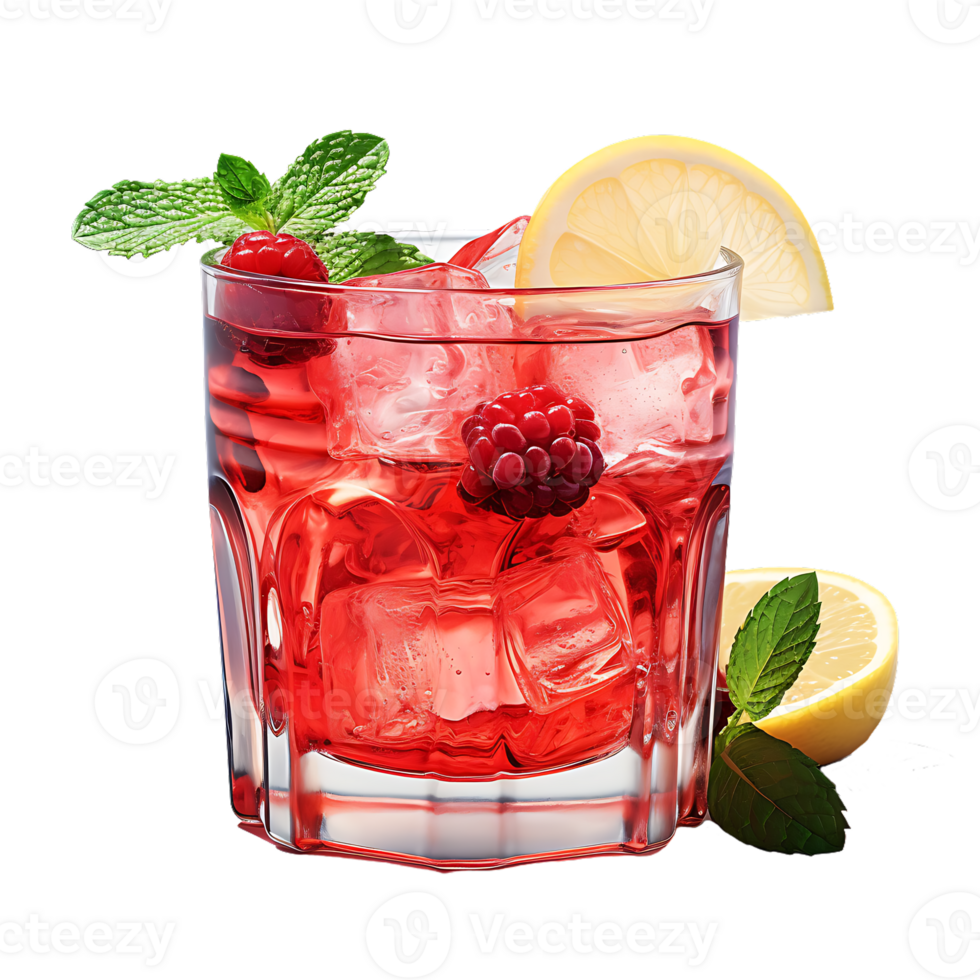 Summer cocktail with ice. perfect for drink catalog. ai generated png
