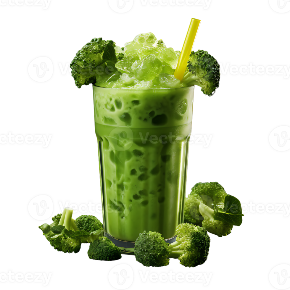 healthy broccoli smoothie. perfect for drink catalog. ai generated png