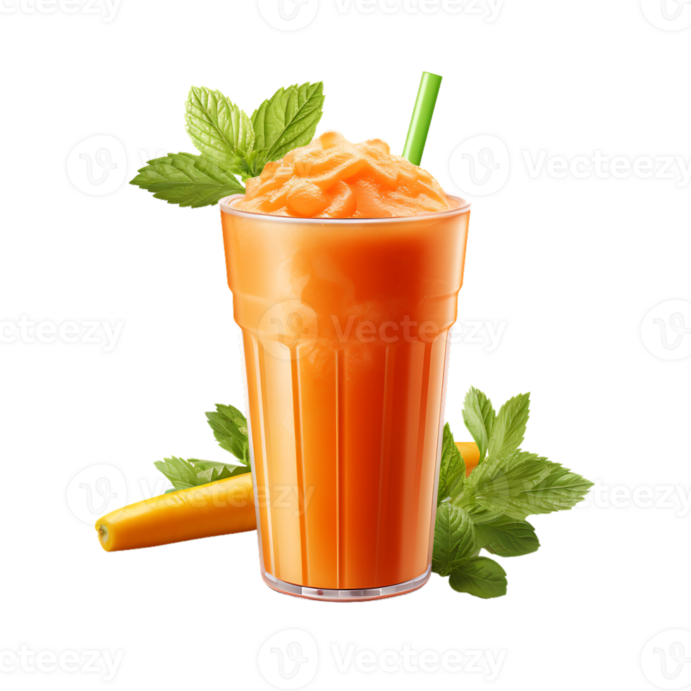 healthy carrot smoothie. perfect for drink catalog. ai generated png