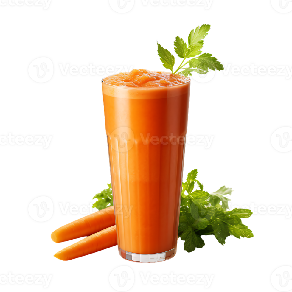 healthy carrot smoothie. perfect for drink catalog. ai generated png