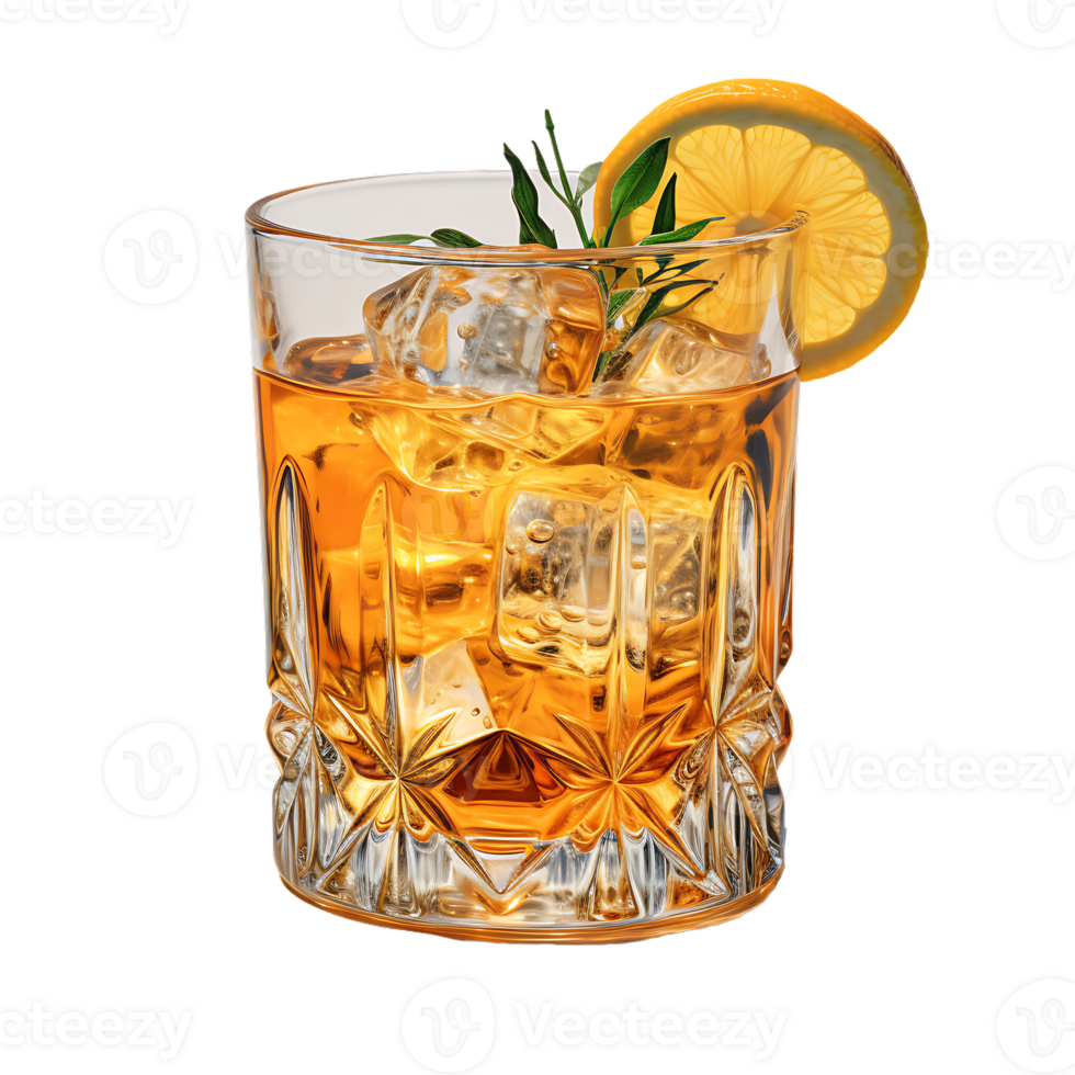 Summer cocktail with ice. perfect for drink catalog. ai generated png