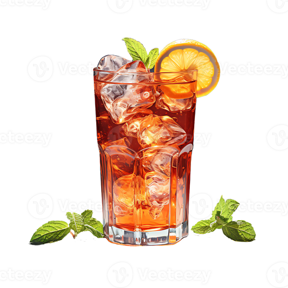 Summer cocktail with ice. perfect for drink catalog. ai generated png