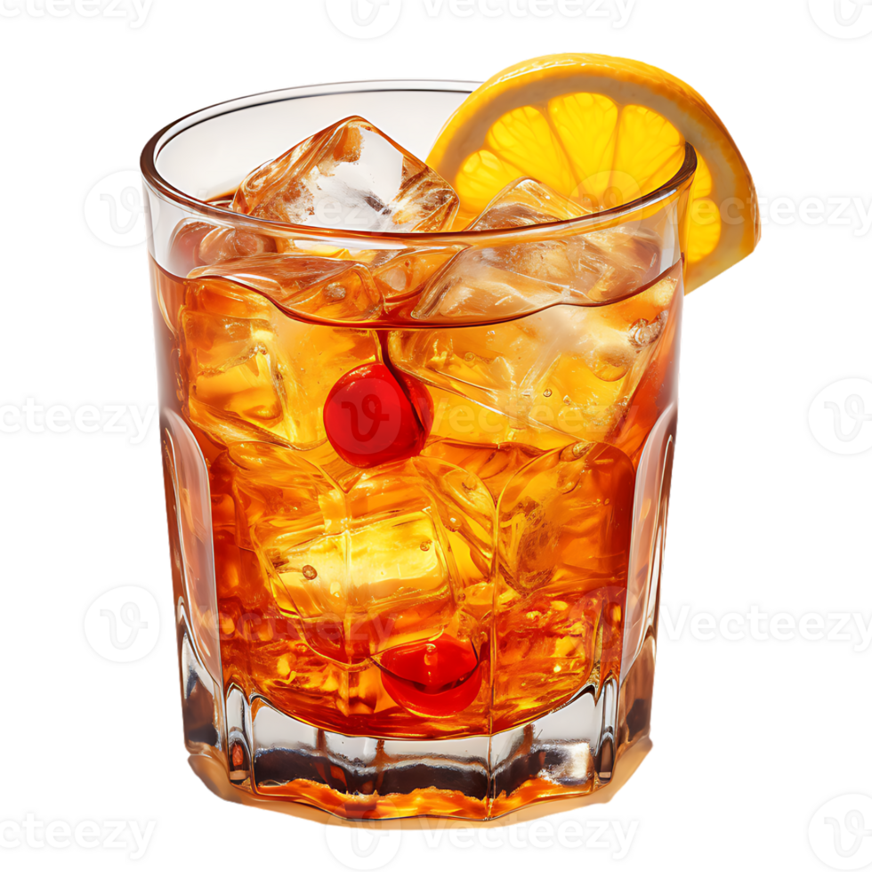 Summer cocktail with ice. perfect for drink catalog. ai generated