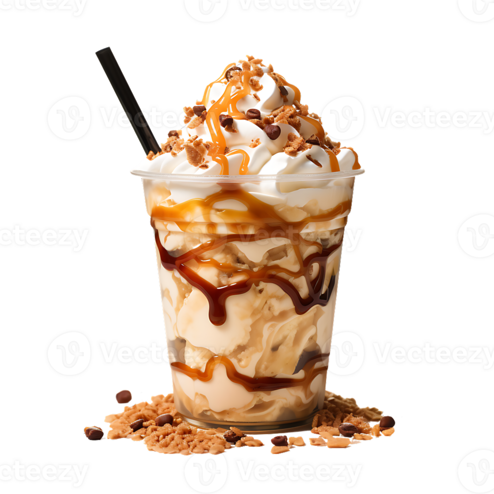 Coffee ice Cream. perfect for dessert catalog. ai generated png
