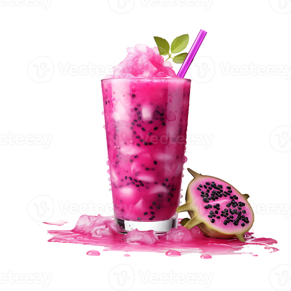 Dragon fruit pitahaya smoothie drink. perfect for drink catalog. ai generated png