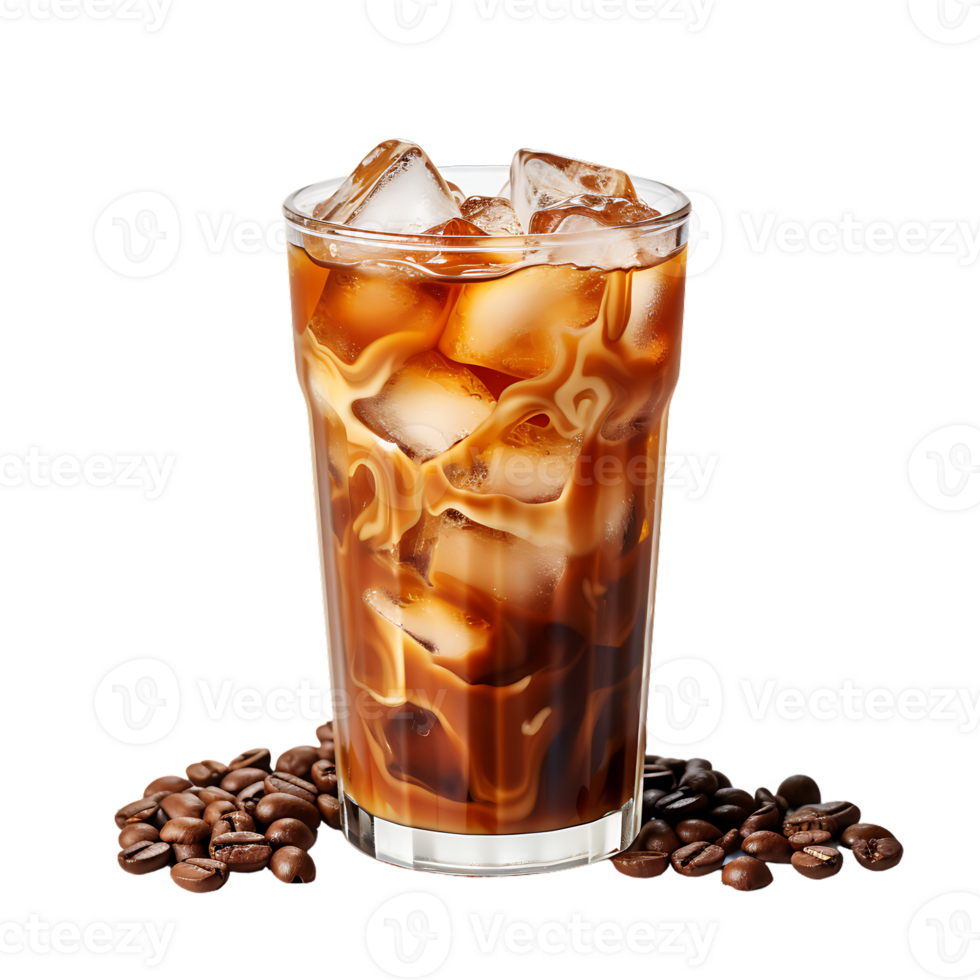 Iced Coffee With Cream Milk. Perfect For Drink Catalog. ai generated png