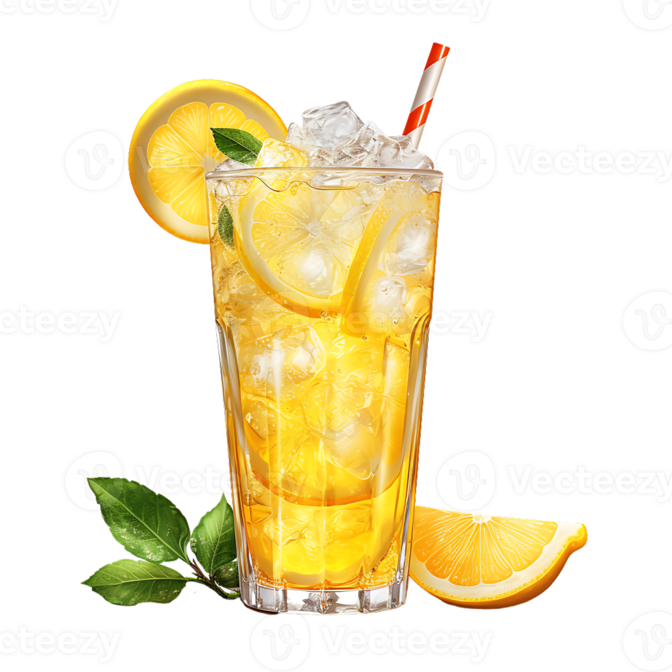 Iced Lemon Drink. Perfect For Drink Catalog. ai generated png