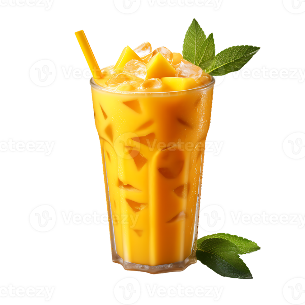 Iced Mango Milkshake Juice Drink. Perfect For Drink Catalog. ai