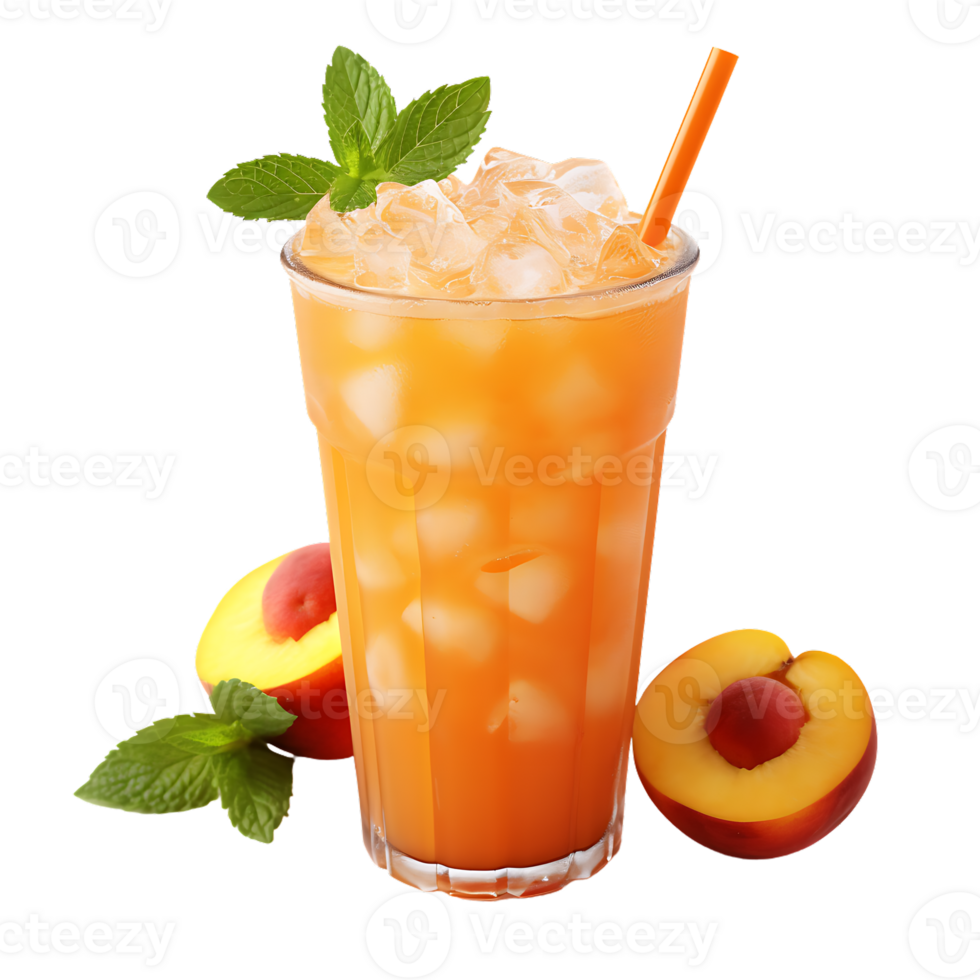Iced Peach Drink. Perfect For Drink Catalog. ai generated png