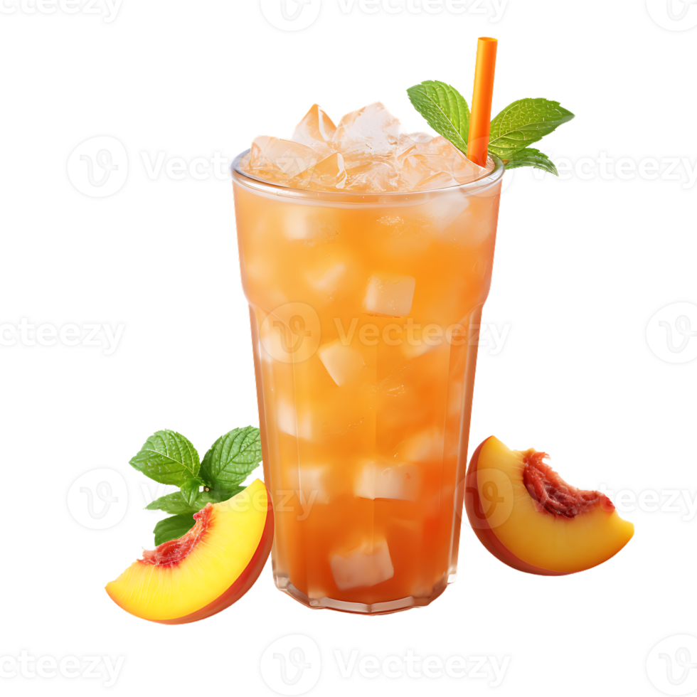 Iced Peach Drink. Perfect For Drink Catalog. ai generated png