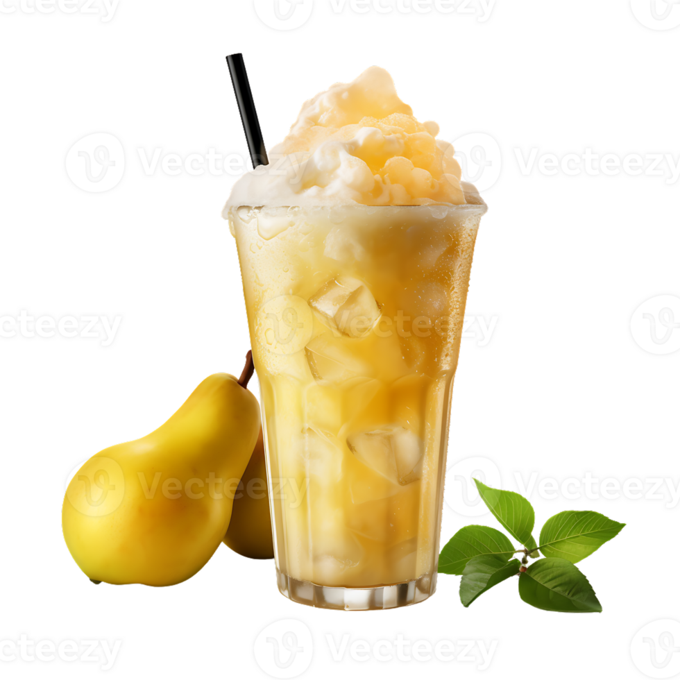 Pear juice with fresh fruit. Perfect For Drink Catalog. ai generated png