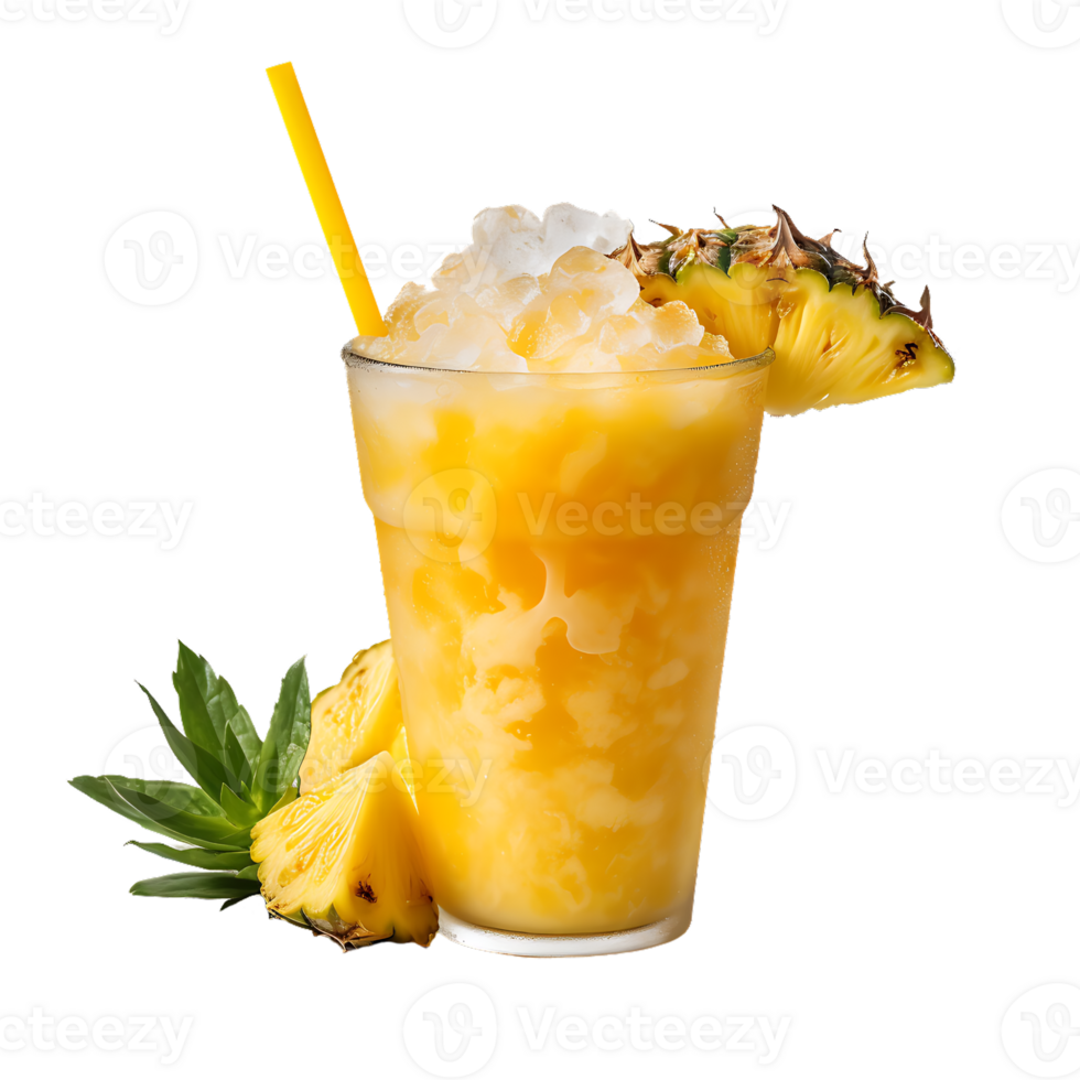 Glass of pineapple juice. Perfect For Drink Catalog.  ai generated png