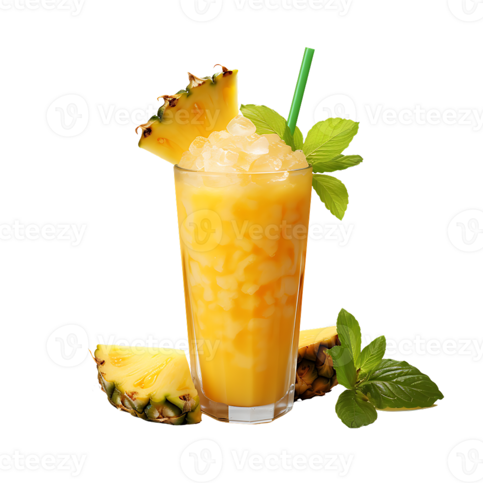 Glass of pineapple juice. Perfect For Drink Catalog. ai generated