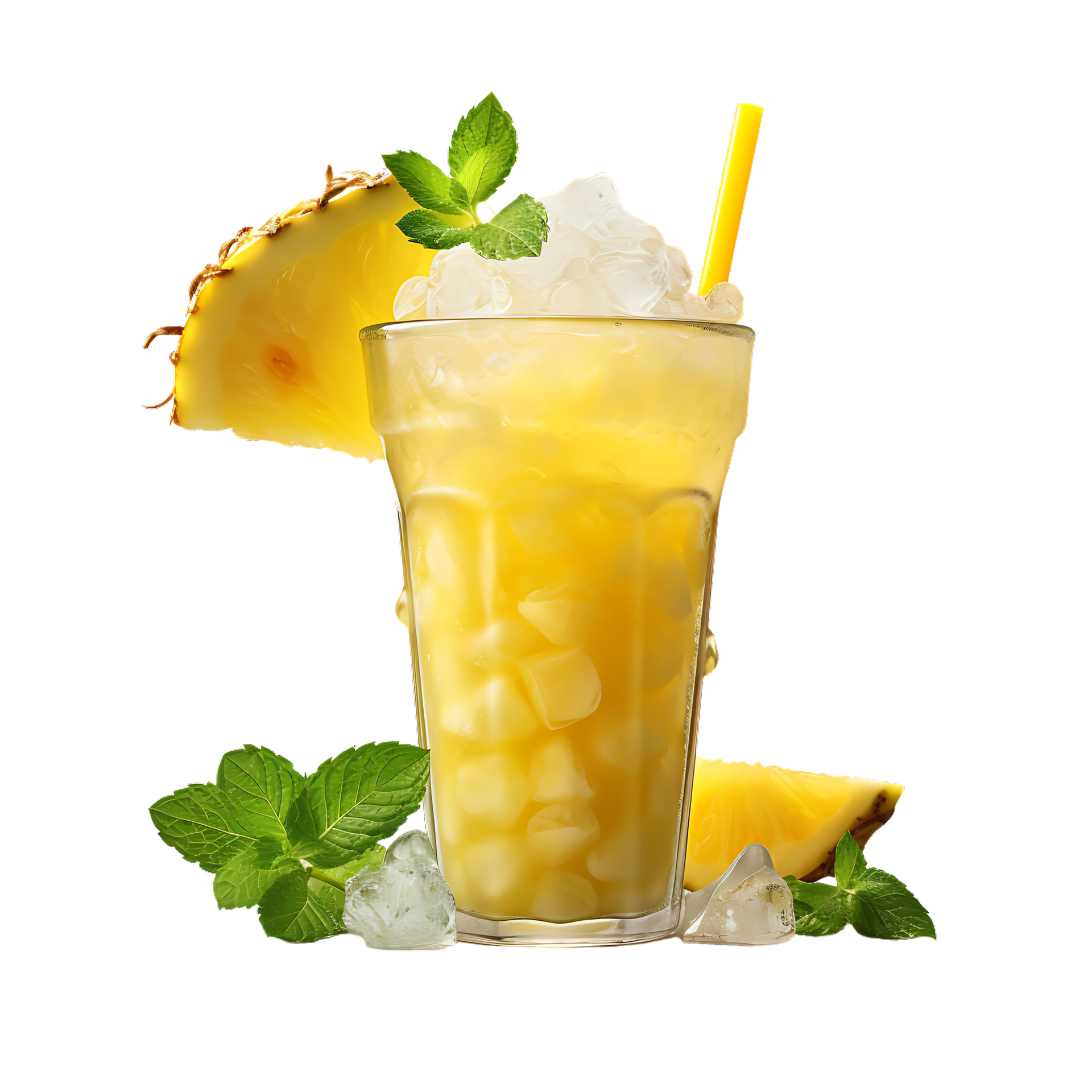 Glass of pineapple juice. Perfect For Drink Catalog. ai generated