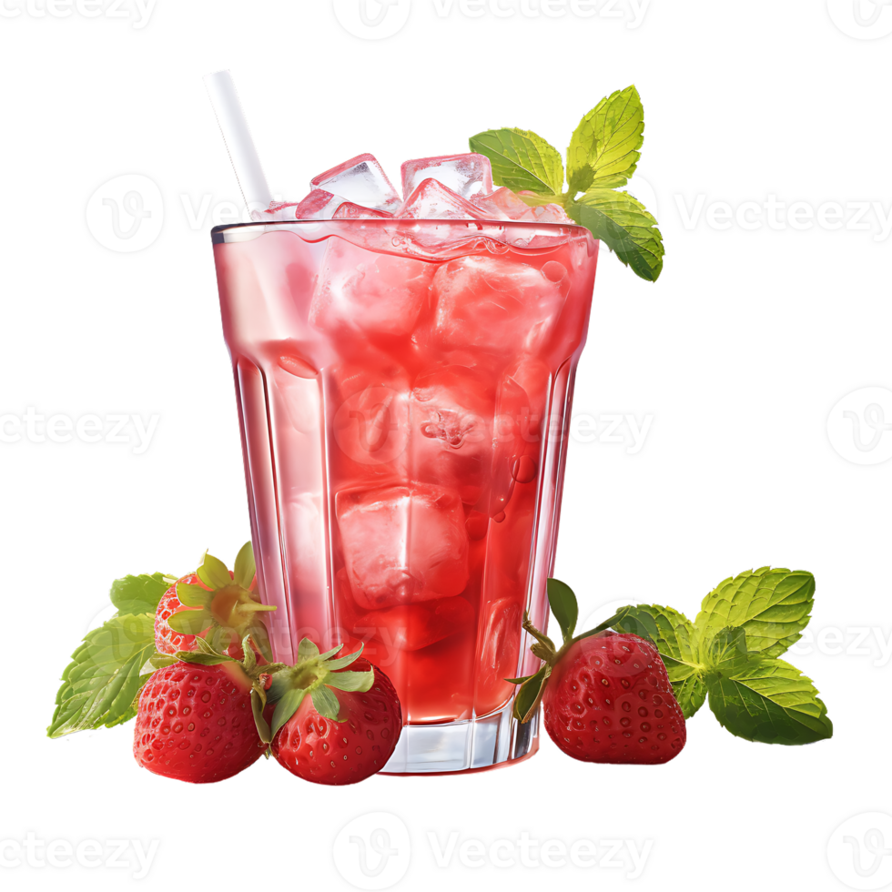 Fresh strawberry drink. Perfect For Drink Catalog.  ai generated png