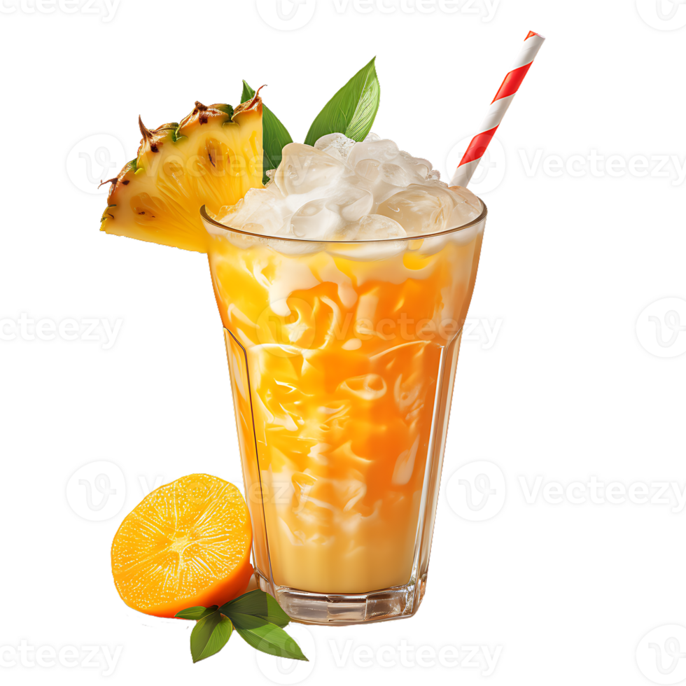 Glass of pineapple juice. Perfect For Drink Catalog. ai generated