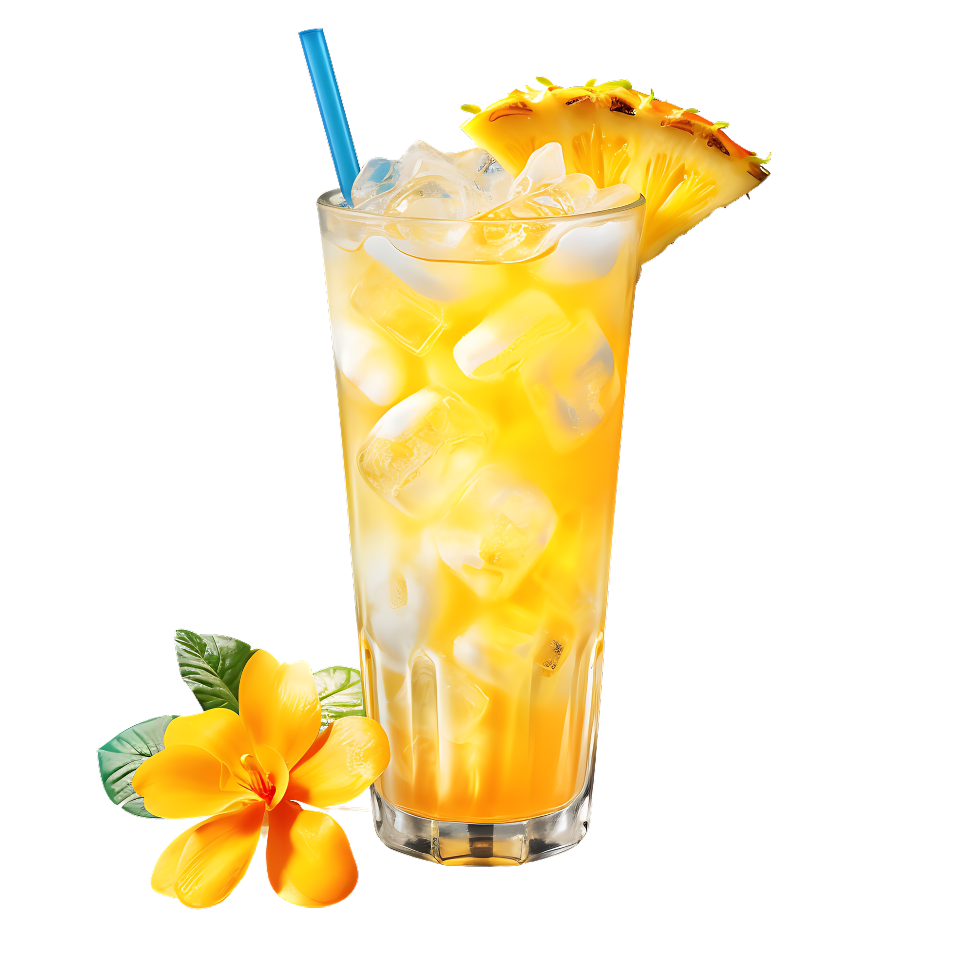 Glass of pineapple juice. Perfect For Drink Catalog. ai generated