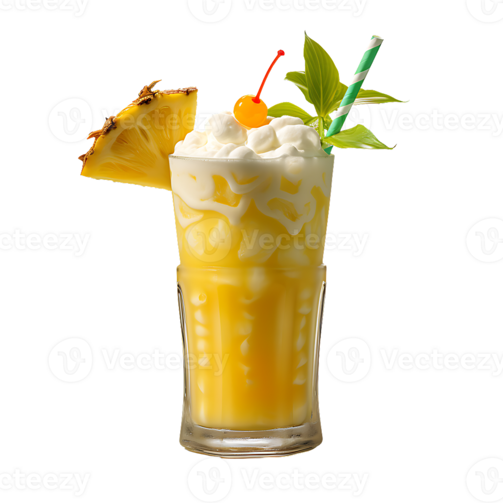 Glass of pineapple juice. Perfect For Drink Catalog.  ai generated png