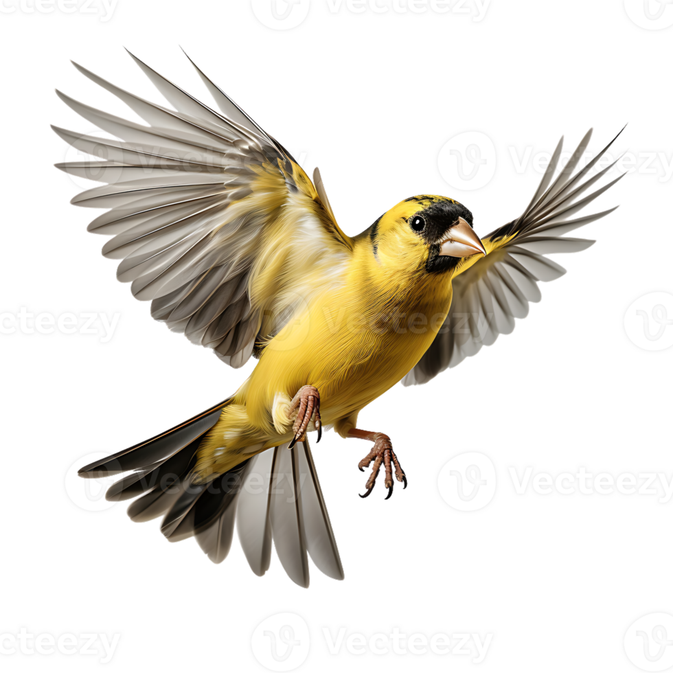 American Goldfinch bird with transparent background. ai generated png