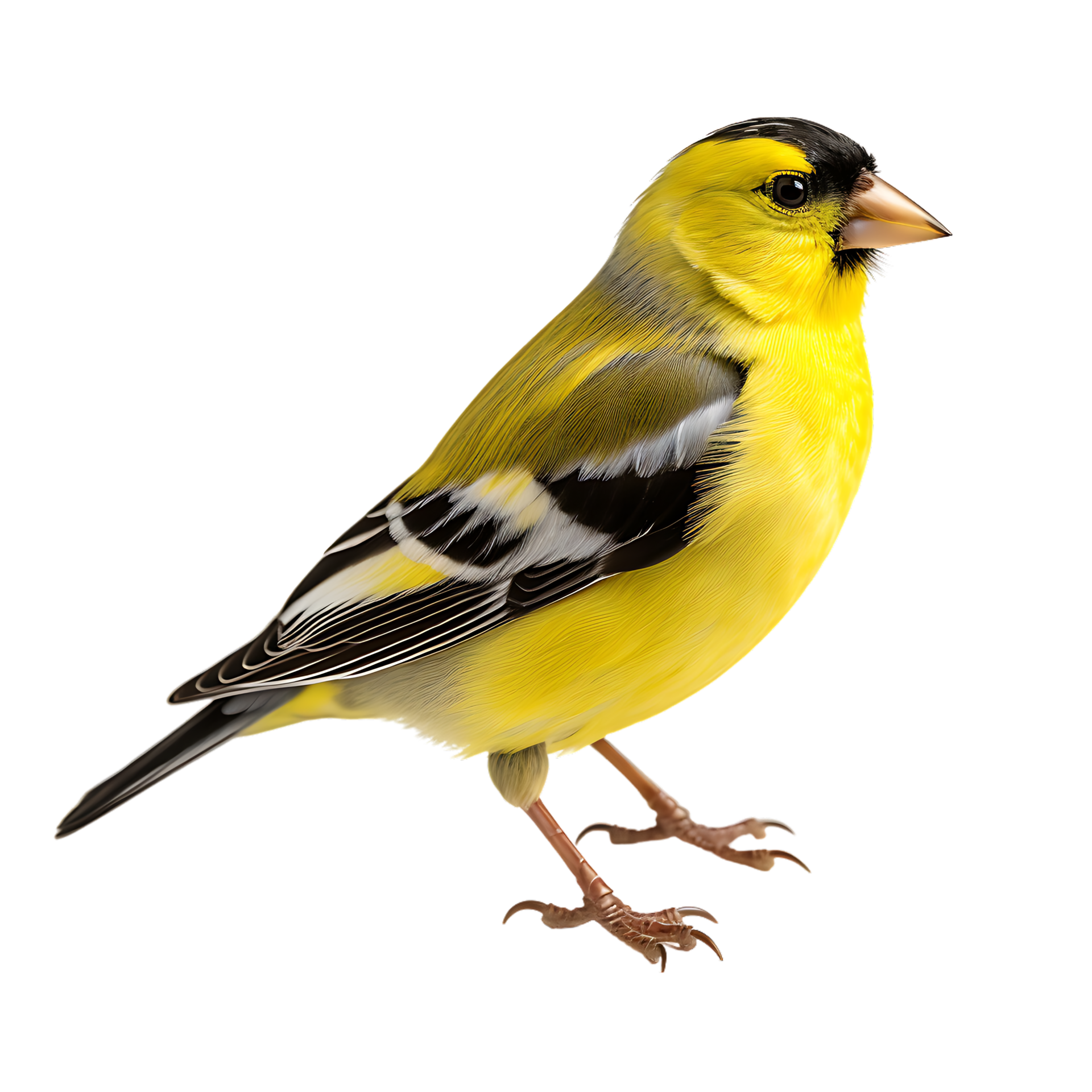 American Goldfinch bird with transparent background. ai generated