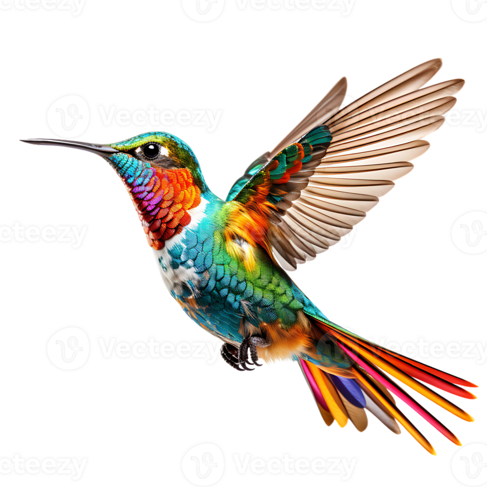 hermosa colibrí en transparente antecedentes. ai generado png