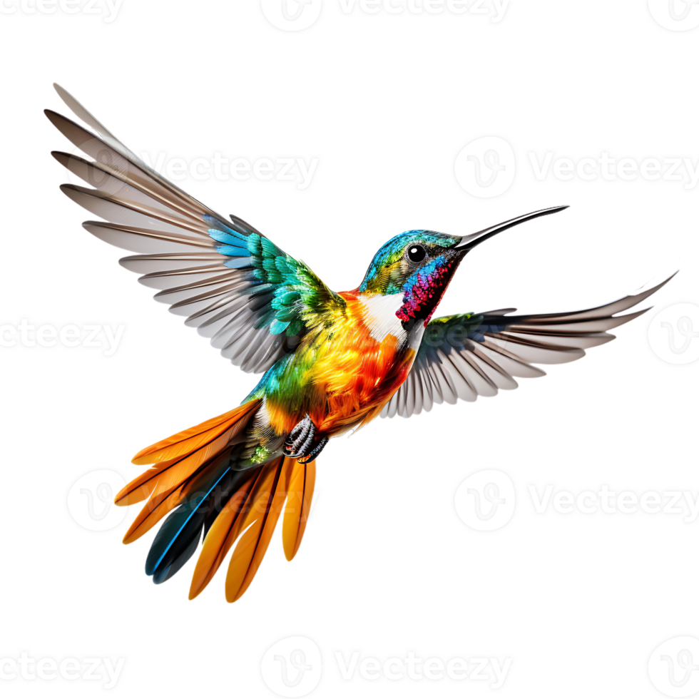 magnifique colibri sur transparent Contexte. ai généré png