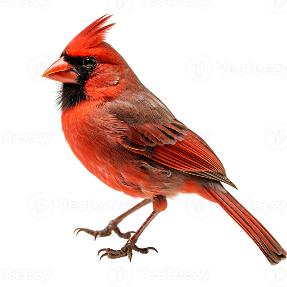 Beautiful Northern Cardinal Bird On Transparent Background Ai