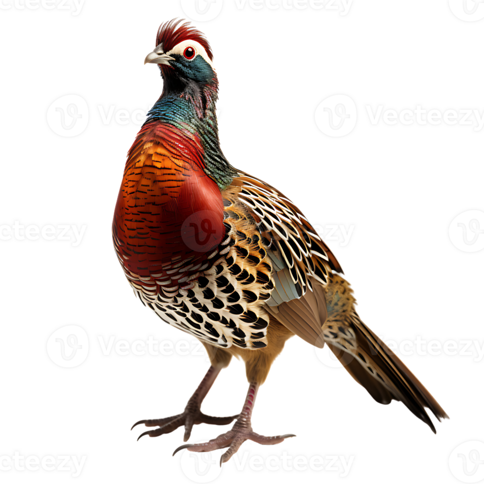 Beautiful pheasant bird on transparent background. ai generated png