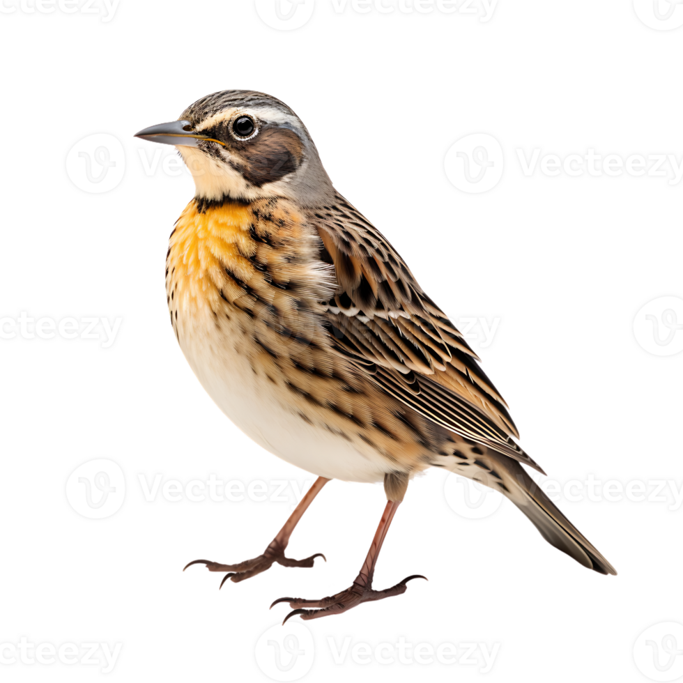 Beautiful skylark bird on transparent background. ai generated png