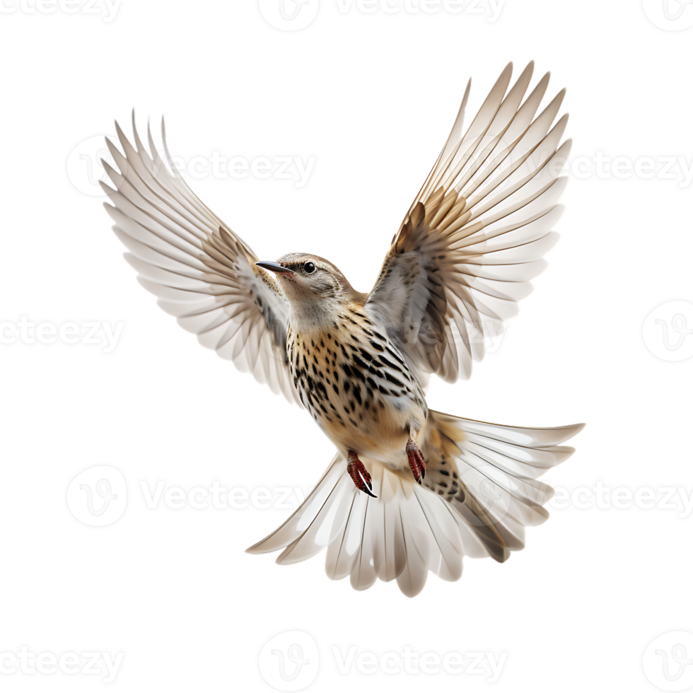 Beautiful skylark bird on transparent background. ai generated png