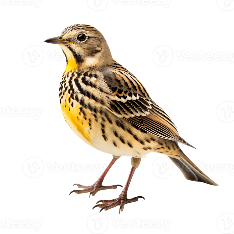 Beautiful skylark bird on transparent background. ai generated png