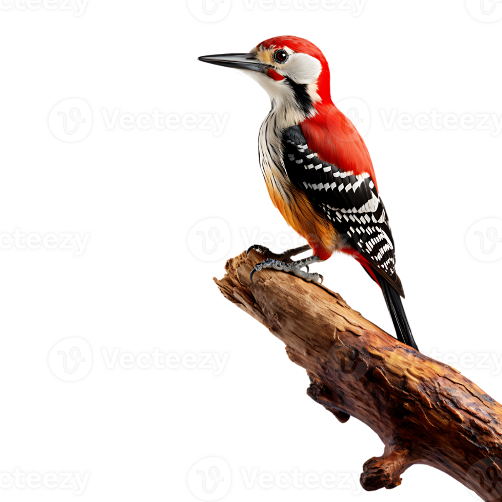 Beautiful Woodpecker bird on transparent background. ai generated png