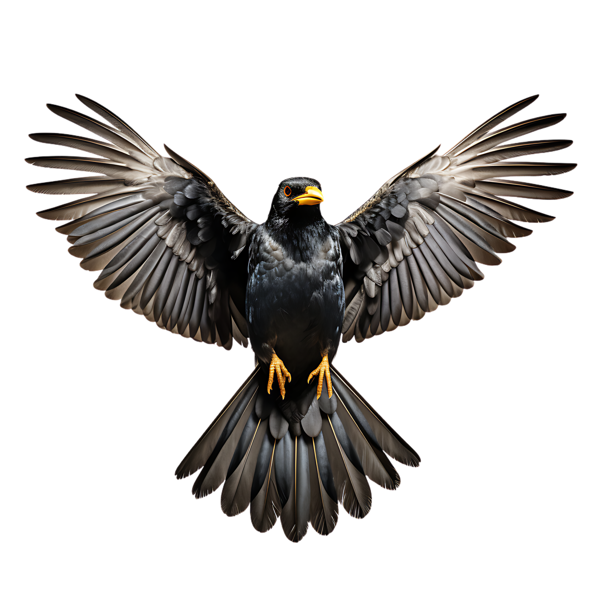 Beautiful Common Myna bird on transparent background. ai generated