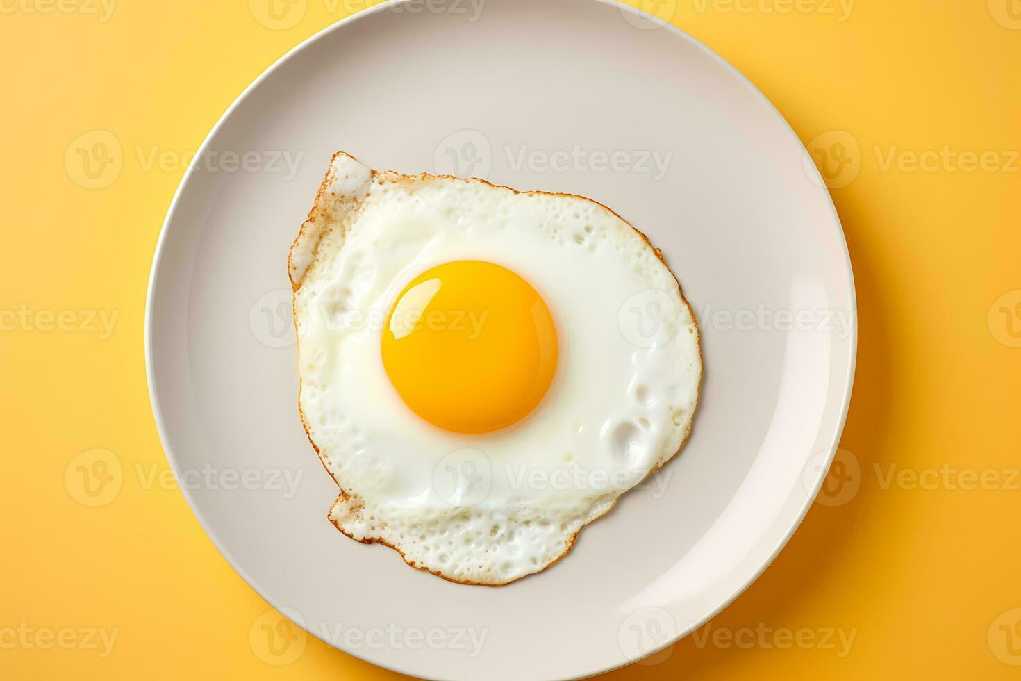 Exquisite sunnyside egg from top angle. AI Generated. photo