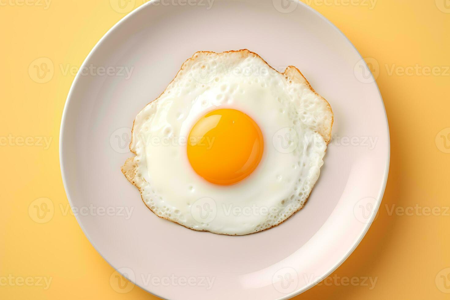 Exquisite sunnyside egg from top angle. AI Generated. photo