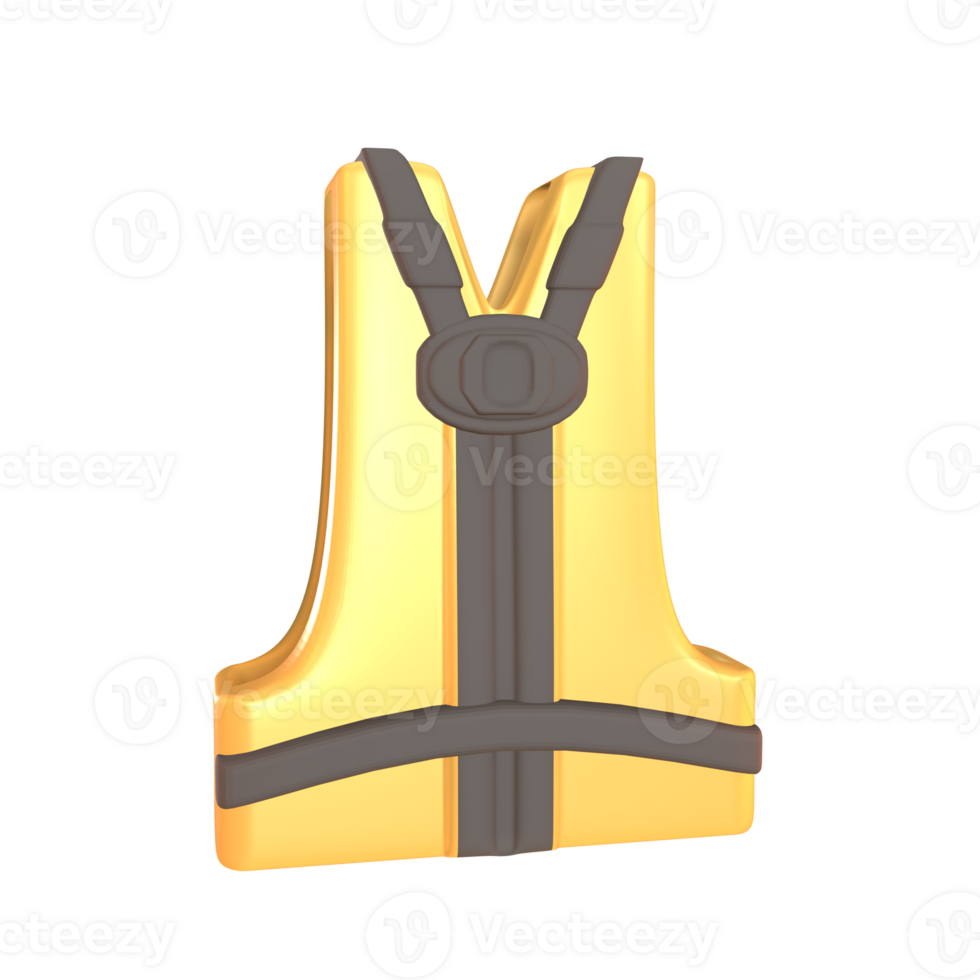3D icon safety vest rendered isolated on the transparent background png