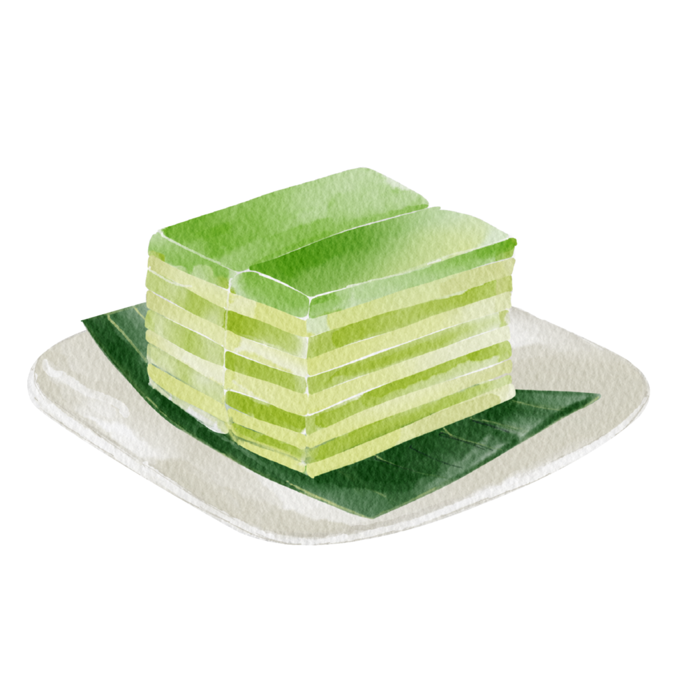 Steamed Pandan Layer Cake png