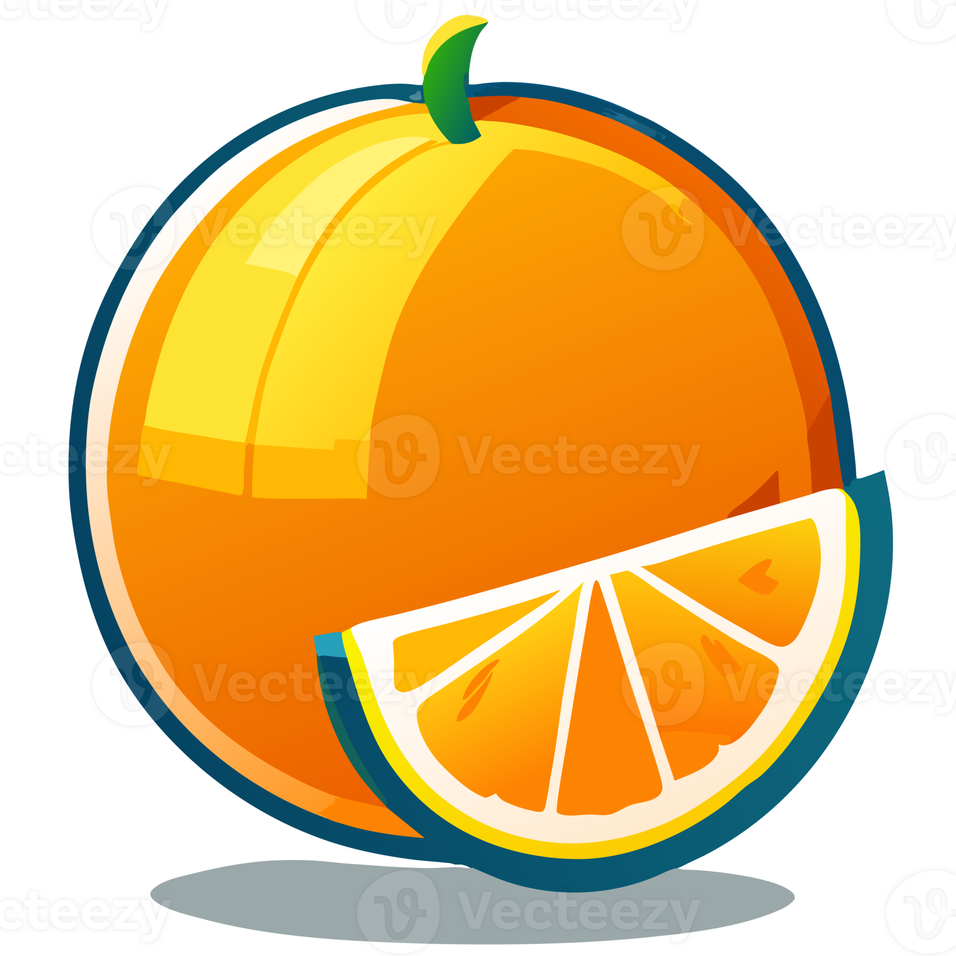 orange fruit cut in half. AI Generative 27146616 PNG