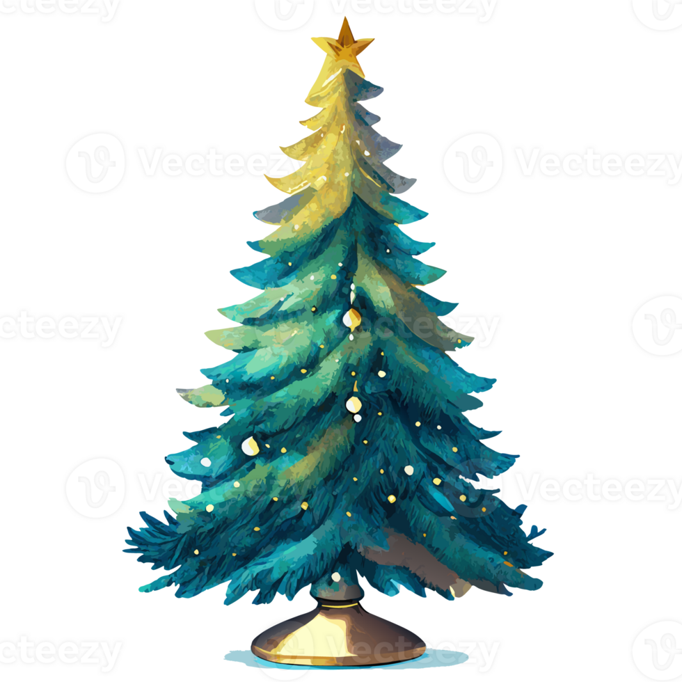 watercolor christmas tree. AI Generative png