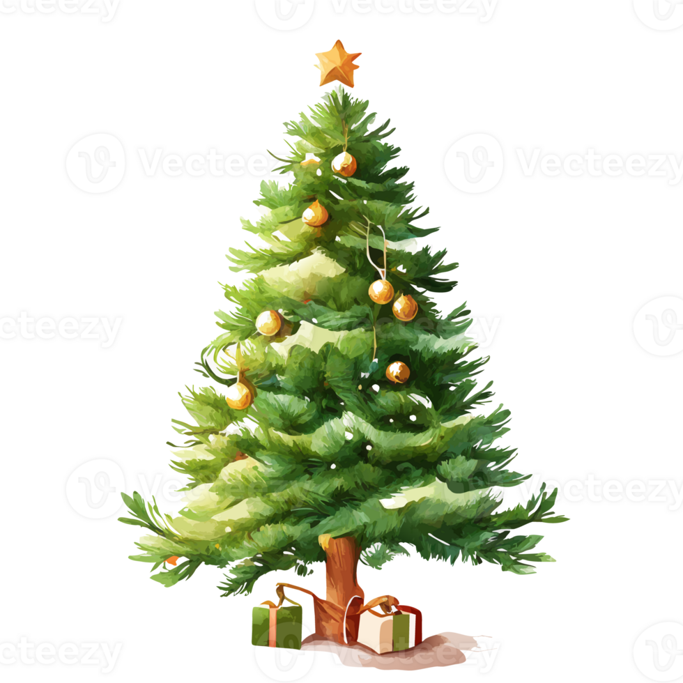 acquerello Natale albero. ai generativo png