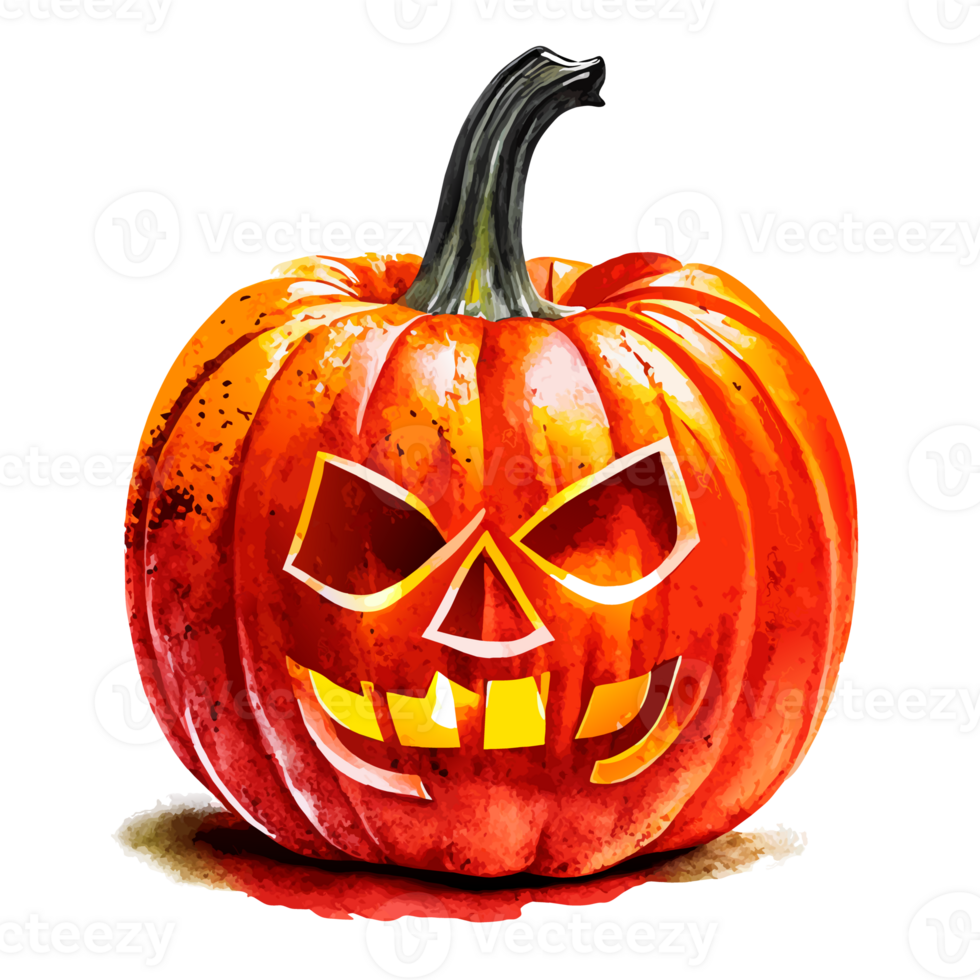 watercolor hand drawn pumpkin halloween. AI Generative png