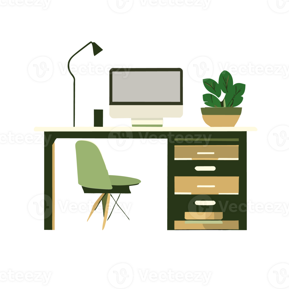 Home desk workplace. png